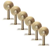 LALAFINA 6 Soportes de Pasamanos de Acero Inoxidable Dorado Soporte de Barandilla para Escaleras Interiores Fijación de Placa Plana 60X60 MM Adecuado para Proyectos de Bricolaje y Uso