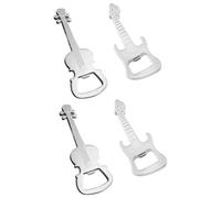 LALAFINA Abridor de Botellas de Aleación de Zinc Colgantes de Violín y Guitarra, Set de 4 Unidades (2 Violín 2 Guitarra), Herramienta Portátil y Eficaz para Abrir Cerveza, Adecuado