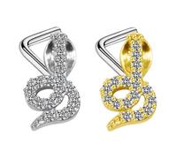 LALAFINA Accesorios para la nariz 2 piezas acero inoxidable con diseño de serpiente resistentes al óxido clip nasal para mujer en fiestas y noches