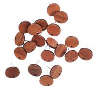 LALAFINA Accesorios para Pendientes de Madera DIY 20 Piezas Componentes para Pendientes Aro Redondos Planos Material Natural para Creación de Joyería Artesanal