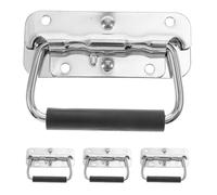 LALAFINA Acero Inoxidable Asa Plegable Resorte 4 Piezas | Repuesto Auxiliar Lateral, Mecanismo Abatible, Soporta 25kg, Plata, para Mantenimiento y Bricolaje
