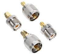 LALAFINA Adaptador Coaxial SMA a UHF Macho 4 Piezas, Convertidor para Radioaficionados, Conector Adaptador Electrónico para Antena y Cable Coaxial, Uso en Radio CB y LAN Inalámbrica
