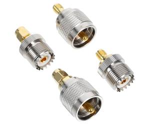 LALAFINA Adaptador Coaxial SMA a UHF Macho 4 Piezas, Convertidor para Radioaficionados, Conector Adaptador Electrónico para Antena y Cable Coaxial, Uso en Radio CB y LAN Inalámbrica