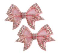 LALAFINA Adornos para Zapatos Lazo y Piedras de Imitación, Accesorios para Calzado Femenino E Infantil, Ideales para Manualidades y Decoración Artesanal, 1 Par