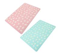 LALAFINA Alfombra Cómoda y Agradable para Patas de Gato para Antideslizante y Resistente al Agua, 2 Piezas de Material PP y Eva Color Aleatorio Adecuado para Comederos