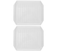 LALAFINA Bandeja para Hornear Bacon en Microondas de Plástico Blanco, 2 Piezas, Función para Eliminar Grasa Fácilmente, Adecuado para Cocinar Tocino y Salchichas Cocina