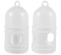 LALAFINA Bebedero para Palomas 2 Piezas Plástico Blanco Fondo Redondo Dispensador Agua para Pájaros Mascotas y Aves de Corral, Comedero Práctico para Jaula Uso Interior y Exterior