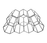 LALAFINA Botellero de Mesa Metálico en Forma de Panal, 7 Agujeros, Color Negro, Soporte para Vino Tinto Compacto para Cocina y Comedor, Estante Decorativo para Almacenamiento de Brandy