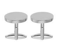 LALAFINA Botones de Traje Ovalados Plateados, Gemelos Sencillos para Camisa, Accesorios de Ropa de Aleación, Cierres de Costura, Par para Puños, Decoración Elegante para Hombre