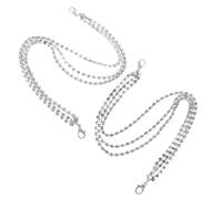 LALAFINA Cadenas para Zapatos Gemas de Imitación, Accesorios para Zapatillas Deportivas, Diseño Multicapa en Aleación de Zinc, Decoración Brillante para Botas Mujer, 1 Par, Blanco K, Moda