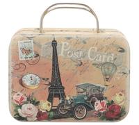 LALAFINA Caja de Almacenamiento Vintage para Pestañas Postizas, Mini Estuche Metálico Portátil Estilo Maletín Retro, Práctico Organizador para Viaje y Uso Diario, Diseño Compacto