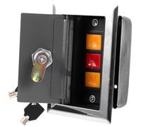 LALAFINA Caja de Control para Puerta Enrollable Eléctrica, Caja de Botones Pulsadores Momentáneos de Plástico Resistente, Cerradura Oculta, Compatible Mandos para Puertas de Garaje