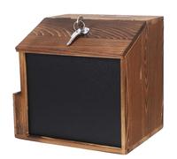 LALAFINA Caja de Donaciones de Madera con Cerradura Segura y Pizarra Buzón Mural Multifunción para Sugerencias Votos y Comentarios con Ranura para Oficina y Hogar