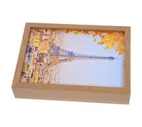 LALAFINA Caja Fuerte de Madera Color Original en Forma de Marco para Fotos Mini Caja Fuerte Oculta para Dinero y Objetos de Importancia 1 Pieza Adecuado para Oficina y Viaje