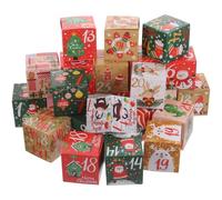 LALAFINA Cajas de Papel Plegado Fácil y Montaje Rápido Diseño Rústico Encantador para Dulces 24 Ideales para Fiestas Navideñas y Calendario de Adviento