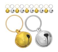 LALAFINA Campanas de Entrenamiento Antipérdida para Collar de Mascota 16 Piezas 16mm con Broche Abierto, Mini Campanillas Metálicas Doradas y Plateadas para Perros y Gatos,