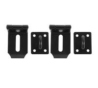 LALAFINA Cerrojo de Candado de Seguridad de Acero Inoxidable de 3 Pulgadas, Pestillo de Ángulo Recto Negro, Juego de 2 Piezas, para Puertas de Madera, Armarios y Uso Residencial