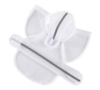 LALAFINA Chubasquero para Perros Blanco de Poliéster con Capucha y Banda Reflectante, Ajuste Cómodo y Correas Ajustables para Cuello y Abdomen, Medida XL