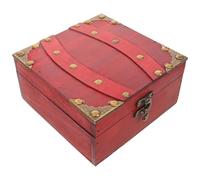 LALAFINA Cofre Organizador Cuadrado de Madera, Caja de Almacenamiento Vintage para Joyas y Objetos Decorativos, Adecuado para Guardar Recuerdos y Colecciones en Espacios