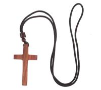LALAFINA Collar Colgante de Cruz de Madera de Sándalo Vintage, Joyas Cristianas Unisex, Colgante Ligero E Hipoalergénico para Uso Diario y Celebraciones Religiosas