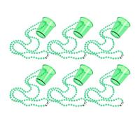 LALAFINA Collar de Vasos de Plástico Verde Reutilizables para Despedidas de Soltero y Celebraciones Festivas 6 Piezas, Diseño Creativo y Ambiente Único Varios estilos