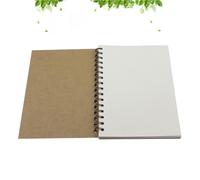 LALAFINA Cuaderno Espiral A5 de Papel Kraft 50 Hojas Negras para Mejor Experiencia de Escritura y Dibujo, Paquete de 2 Unidades Adecuado para Escritura Creativa y Diario de Viaje