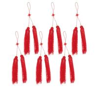 LALAFINA Decoración Borlas de Tai Chi, Set de 6 Piezas Rojas, Accesorios de Hilo para Uso en Competiciones y Exhibiciones