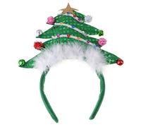 LALAFINA Diadema De Árbol De Navidad Tocado De Navidad Diadema De Campana Diademas Accesorios Para El Cabello Con Brillo Cintas Para El Pelo Del Árbol De Navidad Tiara Adulto Niño Decorar