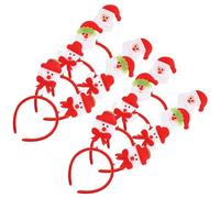 LALAFINA Diadema Navideña Diseño de Muñeco de Nieve en Tejido Rojo, 8 Piezas de Accesorios Cabello Perfectos para Fiestas de Navidad Varios estilos