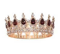 LALAFINA Diadema para Novia Gemas de Imitación, Corona de Aleación Ligera y Cómoda para Boda y Eventos Elegantes