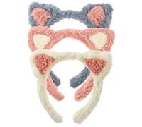 LALAFINA Diademas Orejas de Gato para Maquillaje y Spa, 3 Piezas de Tejido Agradable y Resistente, Banda Creativa y Linda para Mujer en Cuidado Facial