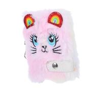 LALAFINA Diario de Peluche de Gato Kawaii Cuaderno de Escritura Portátil con Diseño Divertido Libreta de Notas para Estudiantes y Diario con Gato Suave y Agradable