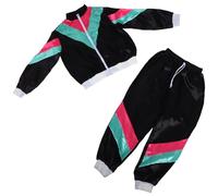 LALAFINA Disfraz Unisex de Hip Hop para y Niñas, Conjunto de Tres Piezas para Fiestas y Actuaciones de Baile Disco
