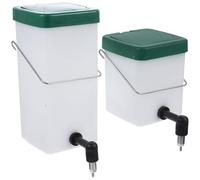 LALAFINA Dispensador Automático de Agua de 600ml y 1000ml Botella de Plástico y Acero Inoxidable Diseño Colgante Paquete de 2 Piezas Antigoteo para Conejos