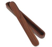 LALAFINA Estuche Portátil Diseño de Tapa y para Palillos de Madera de Nogal Negro Sólido para Organización Práctica en Cocina o Comedor