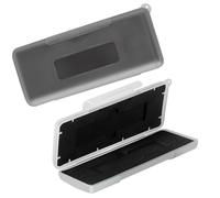 LALAFINA Estuche Rígido para 2 Discos Duros SSD M.2, Caja de Almacenamiento Resistente a Golpes y Agua con Espuma Protectora, Tamaño Compacto, Color Gris y Claro, Adecuado para Transporte