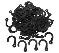LALAFINA Gancho de Plástico para Colgar, Ganchos para Colgar, Negro, Plástico, 100 Piezas, Resistente al Desgaste, para Muestras de Tela y Bolsas, Oficina y Cocina