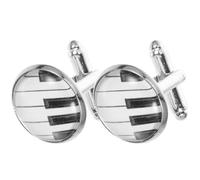 LALAFINA Gemelos de Camisa de Piano para Hombre, 2 Piezas de Metal Diseño Clásico, Accesorios para Trajes Formales y Eventos de Negocios