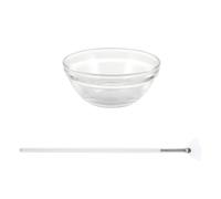 LALAFINA Herramientas para Aplicar Mascarillas Faciales Pincel y Bol de Vidrio, Kit de 2 Piezas para Uso Profesional en Tratamientos Faciales y Corporales