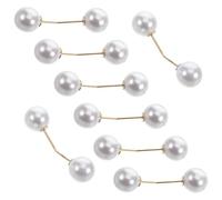 LALAFINA Imperdibles para Ropa Perlas white, 8 Piezas de Aleación de Zinc y Plástico, Diseño Sencillo para Mujer en Camisas y Vestidos