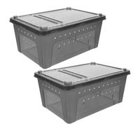 LALAFINA Incubadora y Terrario para Reptiles Bebés y Tarántulas, Caja de Plástico Seguro Ventilación, 2 Piezas, Uso Doméstico para Observación y Cría en Casa