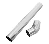 LALAFINA Juego de 2 Tubos Rectos y Codo de 45° de Acero Inoxidable de 60 Mm para Ventilación y Conducto de Humos en Estufa de Camping y Cocina