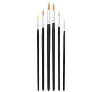 LALAFINA Juego de 6 Pinceles para Pintura Fina de Nylon y Madera, Multiusos para Detalles en Acuarela y Técnicas Acrílicas, Adecuado para Principiantes y Profesionales