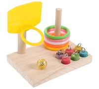 LALAFINA Juguete para Pájaros Loro de Madera Resistente para Entrenamiento Diario Diseño de Baloncesto Divertido y Duradero para Aves de Compañía Color Aleatorio