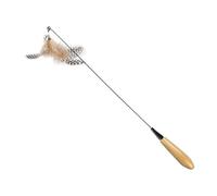 LALAFINA Juguete y Interactivo Es de para Reemplazable Cabeza Gatos Resorte Material de Acero Inoxidable Madera, Color Caqui, Protege Patas Adecuado Entretenimiento de Tu Mascota