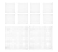LALAFINA Láminas Resistente a Deformación y Fácil de Limpiar para Manualidades 20x20 Cm 10 de Malla Cuadrada de Plástico Blanco para Bordado y Proyectos en Casa o Talleres