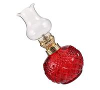 LALAFINA Lámpara de Aceite Retro Mecha Regulable y Chimenea de Cristal, Luz Cálida para Yoga y Dormitorio, Lámpara de Queroseno para Iluminación de Emergencia