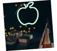 LALAFINA Lámpara Neón Manzana Verde USB y Pilas Luz Decorativa Pequeña para Mesita de Noche Acogedor para Dormitorio Oficina y Fiesta