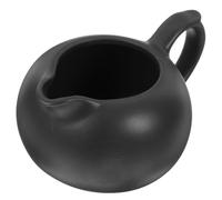 LALAFINA Lechera Cerámica Negra Boquilla Única para Mantener la Mesa Limpia y Ordenada, Adecuada para Hotel y Restaurante, Diseño Elegante y Funcional