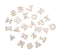 LALAFINA Letras Griegas de Madera sin Terminar Doble Capa 24 Piezas para Decoración de Pared y Proyectos de Pintura Artesanal de Madera Beige